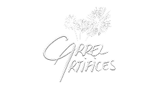 Logo Garrel Artifices avec dessin de feu d'artifice